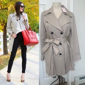 Rachel Parcell Beige Double-Breasted Trench Coat